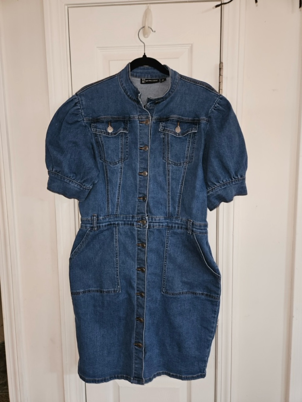 NY&C Co. Puff Sleeve Denim Dress Sz XL